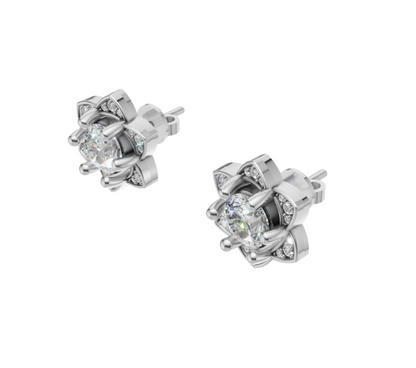 Silver Spark Diamond Earrings (SES-AG010)