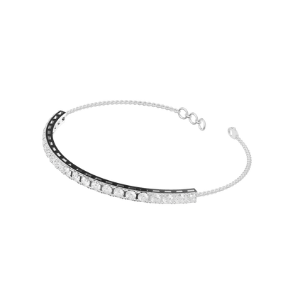 Elegant Modern Lab-Grown Diamond Silver Tennis Bracelet for Women (SBT-AG001)