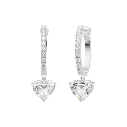 Majestic Diamond Silver Heart Earrings (SEH-AG003)