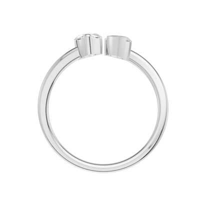 Sculpted Lab Diamond Silver Ring (SRB-AG042)