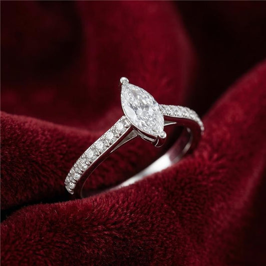 Flourished Silver Diamond Ring (SRB-AG023)