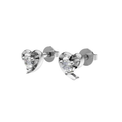 Lining Heart Diamond Earrings (SES-AG012)