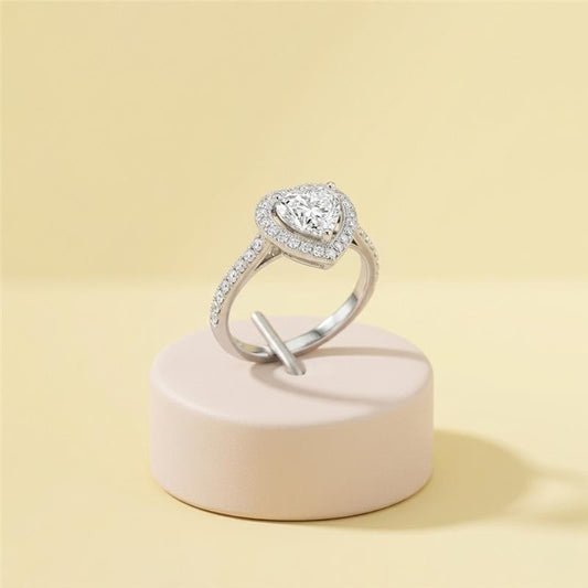 Romantic Modern Diamond Silver Ring (SRB-AG019)