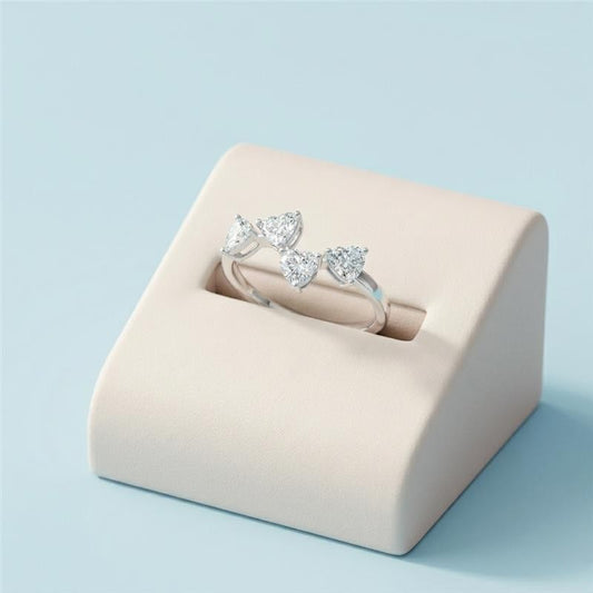 Light Kissed Silver Diamond Ring (SRB-AG053)