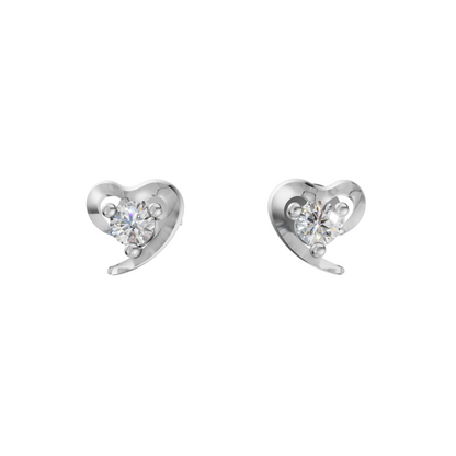 Lining Heart Diamond Earrings (SES-AG012)