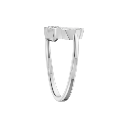 Lyrical Silver Diamond Ring (SRB-AG031)