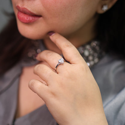 Passionate Love Adjustable Diamond Silver Ring (SRA-AG002)