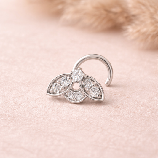 Floral Fantasy Lab Grown Diamond Nosepin for Women (SNW-AG009)