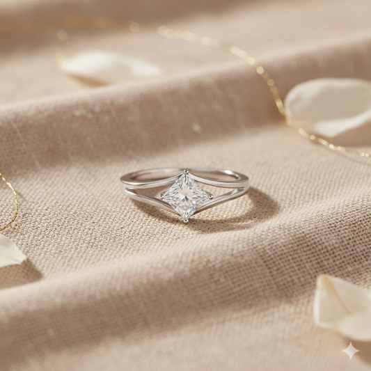 Soulful Silver Diamond Ring (SRB-AG008)