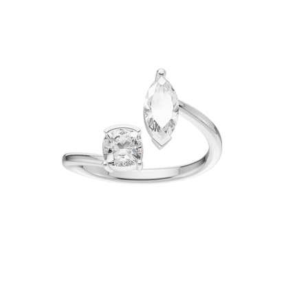 Spring-Lit Diamond Silver Ring (SRB-AG032)