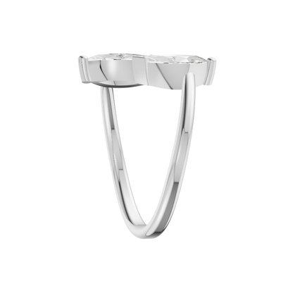 Sculpted Lab Diamond Silver Ring (SRB-AG042)