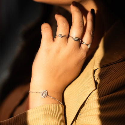 Pearlescent Diamond Silver Bracelet (SBL-AG002)