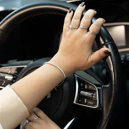 Elegant Modern Lab-Grown Diamond Silver Tennis Bracelet for Women (SBT-AG001)