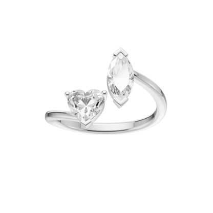 Lyrical Silver Diamond Ring (SRB-AG031)