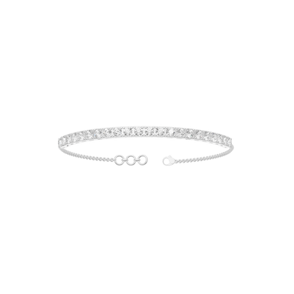 Elegant Modern Lab-Grown Diamond Silver Tennis Bracelet for Women (SBT-AG001)