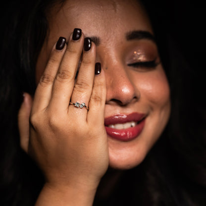 Dreamlike Silver Diamond Ring (SRB-AG029)